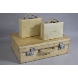 Three Vintage Cases, Monogrammed AMM, One with Fitted Interior amd Contents