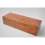 A Vintage Burr Wood Veneered Three Division Cigarette Box, 29cms Long