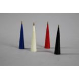A Collection of Four Mid 20th Century French Propelling Pencils of Conical Form by Trefort, Paris,