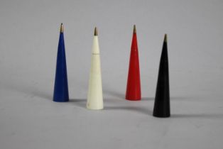 A Collection of Four Mid 20th Century French Propelling Pencils of Conical Form by Trefort, Paris,