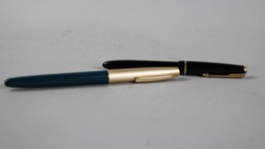 A Parker Pen with 14ct Gold Nib together with a Conway 107 with 14ct Gold Nib