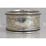 A Silver Napkin Ring, Birmingham Hallmark, 1928, William Aiken