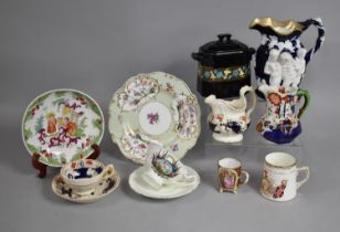 A Collection of Various 19th and 20th Century China to comprise Porcelain Relief Jug Decorated