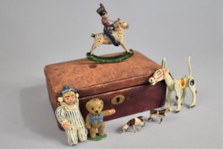 A Collection of Vintage Painted Metal Toys to include Andy Pandy, Muffin The Mule, Rocking Horse,