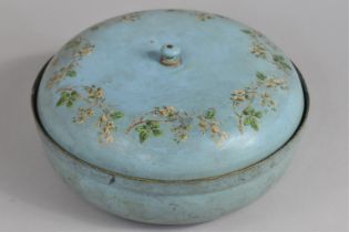 A Thetford Kelpware Papier Mache Circular Box and Cover decorated with Floral and Foliate Sprays,