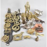 A Collection of Various Brass and Other Metal Animal, Figural Ornaments, Horse Brasses etc