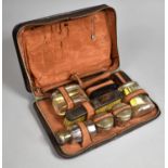 A Cased Set of Tortoiseshell and Silver Mounted Dressing Table Items, Silver hallmarks for Andrew