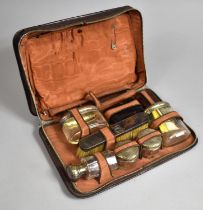 A Cased Set of Tortoiseshell and Silver Mounted Dressing Table Items, Silver hallmarks for Andrew