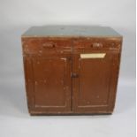 A Vintage Painted Cabinet with Two Drawers and Replacement Plastic Top, 91cms Wide