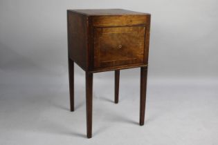 A 19th Century Mahogany Bedside Cabinet, Front Panel Sealed and Access Only Through Back, 36cms Wide