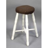 A Mid 20th Century White Painted Circular Topped Stool, 56cms High