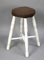 A Mid 20th Century White Painted Circular Topped Stool, 56cms High