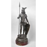 A Bronzed Continental Spelter Figure of the Legendary Medieval Teutonic Knight "Siegfried" on