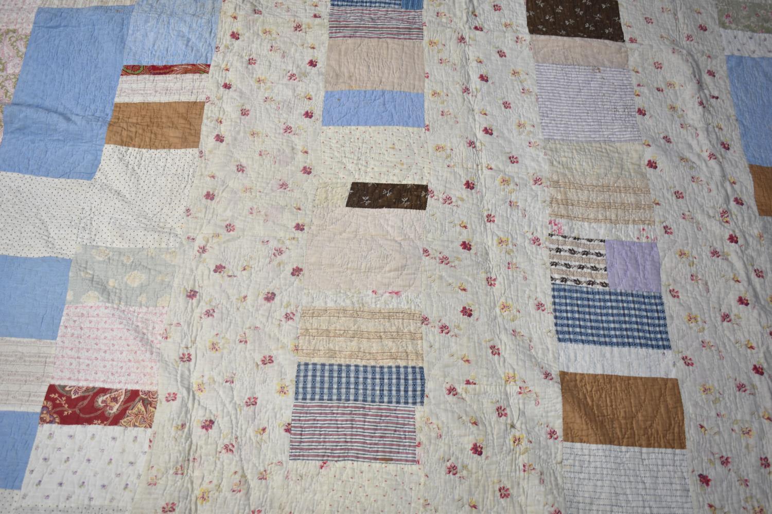 A Large Patchwork Quilt, 213x183cms - Image 3 of 4
