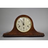 A Mid 20th Century Oak Cased Napoleon Hat Westminster Chime Mantel Clock, 42cms Wide