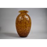 A Late 20th Century Mottled Amber Art Glass Vase, Possibly Murano Azzurra Vetreria, 32cm high