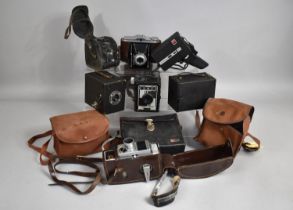 A Collection of Various Vintage Cameras to include Agfa, Brownie Box Cameras, Bell and Howell Camera
