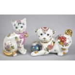 A Hand Painted Franklin Mint Porcelain Puppy, 'The Imperial Puppy of Satsuma', Together with a