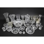 A Collection of Various Cut Glass to include Bowls and Vases Etc