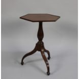 A Hexagonal Topped Mahogany Wine Table on Tripod Support, 47cs High