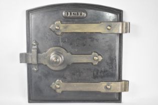A Late 19th Century Steel and Iron Oven Door, 46cms by 49cms High
