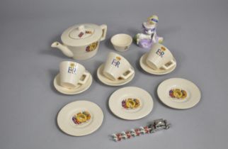 A 1953 Elizabeth II Coronation Dolls China Tea Set together with a Royal Doulton Mary Had a Little