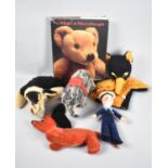 A Collection of Various Vintage Soft Toys, Glove Puppet and Book Entitled The Magic Of Merrythought