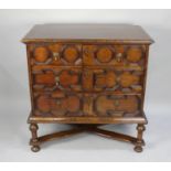 A Reproduction Media Cabinet in the form of a Panelled Chest of Three Drawers on X Frame