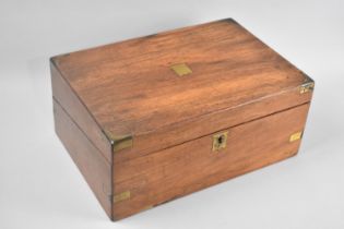 A Late Victorian/Edwardian Brass Mounted Mahogany Writing Slope with Fitted Interior, 34.5cms by