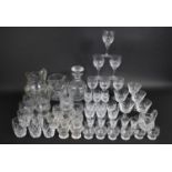 A Collection of Various Cut Glass to include Wines, Tumblers, Sherries, Jugs, Decanter Etc