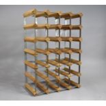 A Wooden and Metal Bottle Rack