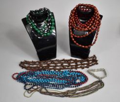 A Collection of Various Vintage and Later Bead Necklaces etc