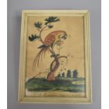 An 18th Century Watercolour Study of a Parrot, Inscribed J. Hampson, August 25 1795. 17x24cms