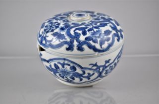 A 19th/20th Century Chinese Porcelain Blue and White Pot and Cover Decorated in a Floral Motif,