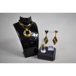 A Michaela Frey Jewellery Set to Comprise Pendant Necklace, Earrings and Ring, All with Geometric