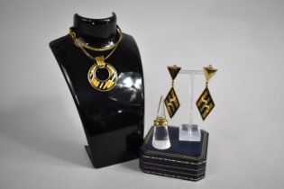 A Michaela Frey Jewellery Set to Comprise Pendant Necklace, Earrings and Ring, All with Geometric