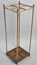 A Late 19th/Early 20th Century Brass Four Division Stick Stand, 53cm High