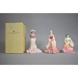 Three Coalport Figures, Sue, Lady in Love and Liz, One with Box