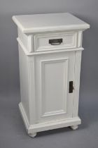 An Edwardian White Painted Bedside Cabinet with Single Drawer over Shelved Cupboard, 42cms Wide