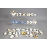 A Collection of Various Miniature Teaware to Include Wedgwood Jasperware, Royal Albert Old Country