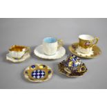 A Collection of Various Coalport Cabinet Cups and Saucers to include Swallow and Bamboo, a