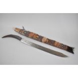A Vintage African Tribal Sword with Scabbard, 57cms Long