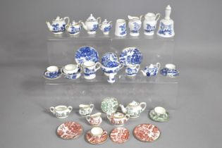 A Collection of Various Coalport Willow Pattern Miniature Teawares