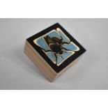 A Small Well Worked Japanese Box Consisting of Multiple Coloured Layers and with Bee Motif to Lid