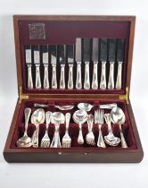 A Mid/Late 20th Century Silver Plated Canteen of Cutlery in Mahogany Box