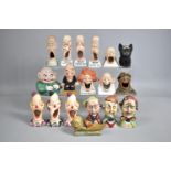 A Collection of Various Continental Bisque Porcelain Novelties, Busts of Grotesques, Clown and