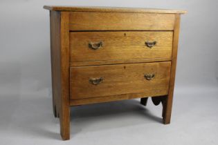 An Early 20th Century Oak Chest of Two Drawers, 86.5cm x42cm x 80cm High