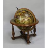 A Reproduction Italian Globe in the 16th Century Florentine Style, 55cms High