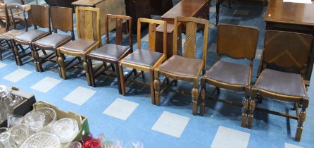 A Set of Four and Two Pairs of Mid 20th Century Chairs