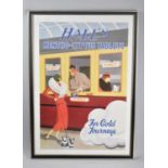 A Framed Reprinted Poster for Hall's Mentho-Lyptus Tablets, 38x57cms